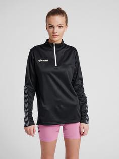Rückansicht von hummel hmlAUTHENTIC WOMEN POLY ZIP JACKET Funktionssweatshirt Damen BLACK/WHITE