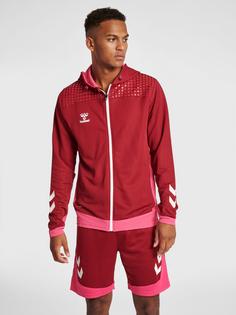 Rückansicht von hummel hmlLEAD ZIP POLY HOODIE Hoodie Herren BIKING RED