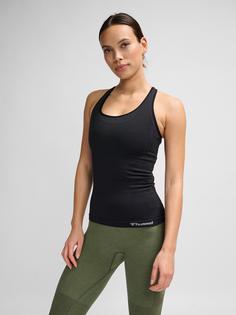 Rückansicht von hummel HMLCLEA SEAMLESS TOP Funktionsshirt Damen BLACK MELANGE