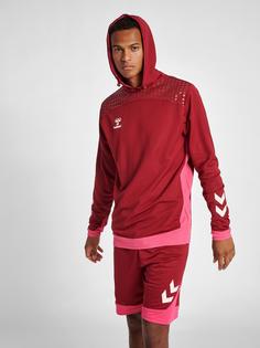 Rückansicht von hummel hmlLEAD POLY HOODIE Hoodie Herren BIKING RED