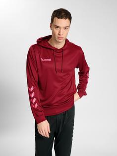 Rückansicht von hummel hmlPROMO POLY HOODIE Hoodie Herren BIKING RED/RASPBERRY SORBET