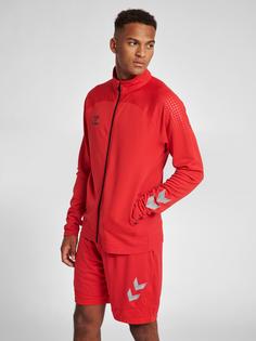 Rückansicht von hummel hmlLEAD POLY ZIP JACKET Funktionssweatshirt Herren TRUE RED