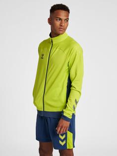 Rückansicht von hummel hmlLEAD POLY ZIP JACKET Funktionssweatshirt Herren LIME PUNCH