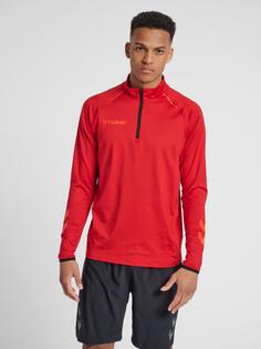 Rückansicht von hummel hmlAUTHENTIC PRO HALF ZIP SWEAT Funktionssweatshirt Herren CHILI PEPPER