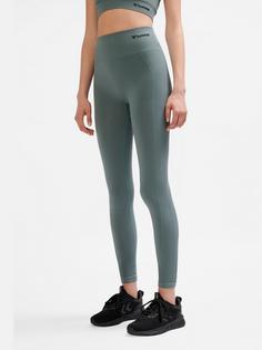 Rückansicht von hummel hmlTIF SEAMLESS HIGH WAIST TIGHTS Tights Damen BALSAM GREEN