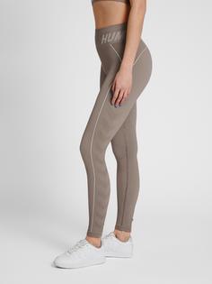 Rückansicht von hummel hmlTE CHRISTEL SEAMLESS MW TIGHTS Tights Damen CHATEAU GRAY/DRIFTWOOD MELANGE