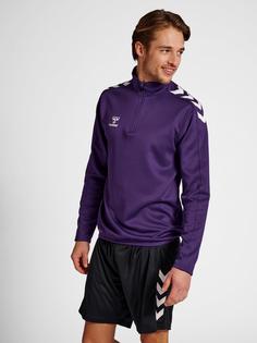 Rückansicht von hummel hmlCORE XK HALF ZIP POLY SWEAT Funktionssweatshirt ACAI/WHITE