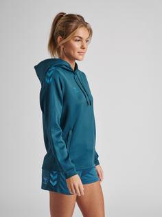 Rückansicht von hummel hmlCORE XK POLY SWEAT HOODIE WOMAN Hoodie Damen BLUE CORAL