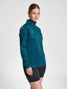 Rückansicht von hummel hmlCORE XK HALF ZIP SWEAT WOMAN Funktionssweatshirt Damen BLUE CORAL