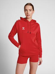 Rückansicht von hummel hmlCORE XK POLY SWEAT HOODIE WOMAN Hoodie Damen TRUE RED