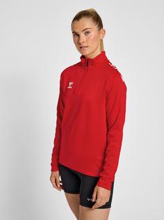 Rückansicht von hummel hmlCORE XK HALF ZIP SWEAT WOMAN Funktionssweatshirt Damen TRUE RED