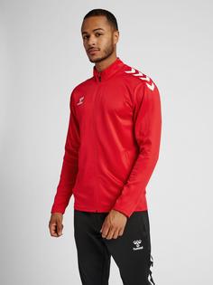 Rückansicht von hummel hmlCORE XK POLY ZIP SWEAT Funktionssweatshirt TRUE RED