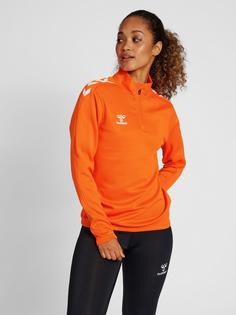 Rückansicht von hummel hmlCORE XK HALF ZIP SWEAT WOMAN Funktionssweatshirt Damen ORANGE TIGER