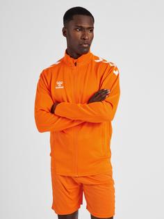 Rückansicht von hummel hmlCORE XK POLY ZIP SWEAT Funktionssweatshirt ORANGE TIGER