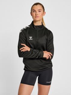 Rückansicht von hummel hmlCORE XK HALF ZIP SWEAT WOMAN Funktionssweatshirt Damen BLACK/BLACK