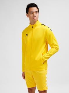 Rückansicht von hummel hmlCORE XK POLY ZIP SWEAT Funktionssweatshirt SPORTS YELLOW