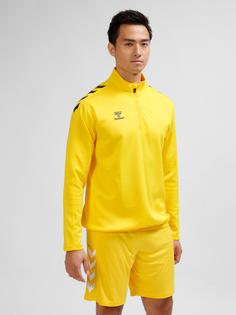 Rückansicht von hummel hmlCORE XK HALF ZIP POLY SWEAT Funktionssweatshirt SPORTS YELLOW