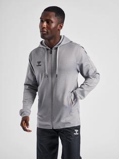 Rückansicht von hummel hmlCORE XK POLY ZIP HOOD SWEAT Funktionssweatshirt Kinder GREY MELANGE