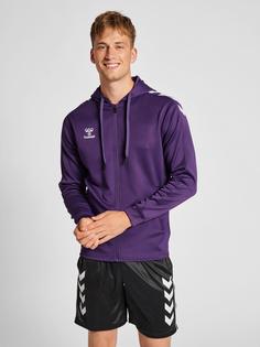 Rückansicht von hummel hmlCORE XK POLY ZIP HOOD SWEAT Funktionssweatshirt Kinder ACAI/WHITE