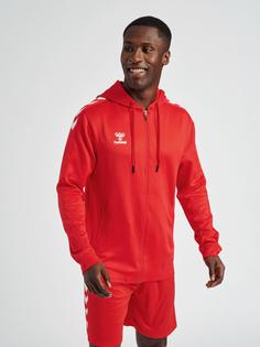 Rückansicht von hummel hmlCORE XK POLY ZIP HOOD SWEAT Funktionssweatshirt Kinder TRUE RED