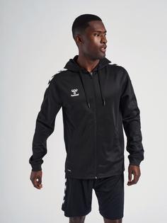 Rückansicht von hummel hmlCORE XK POLY ZIP HOOD SWEAT Funktionssweatshirt Kinder BLACK/BLACK