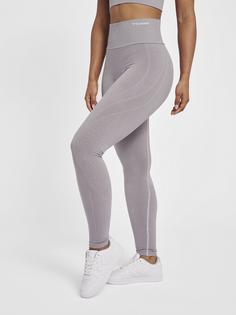 Rückansicht von hummel hmlMT FLOW SEAMLESS HW TIGHTS Tights Damen MINIMAL GRAY