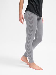 Rückansicht von hummel hmlCI SEAMLESS MW SCRUNCH TIGHT Tights Damen GREY MELANGE