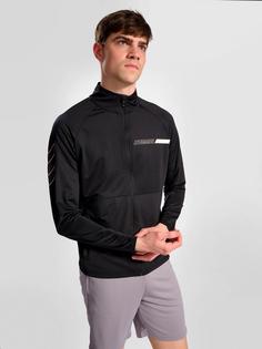 Rückansicht von hummel hmlTE STRENGTH TRAINING TRACK TOP Funktionssweatshirt Herren BLACK