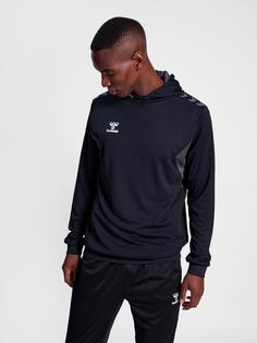 Rückansicht von hummel hmlAUTHENTIC PL HOODIE Hoodie Herren BLACK