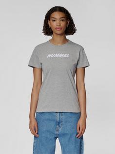 Rückansicht von hummel hmlELEMENTAL LOGO COTTON TEE WOMAN Funktionsshirt Damen GREY MELANGE