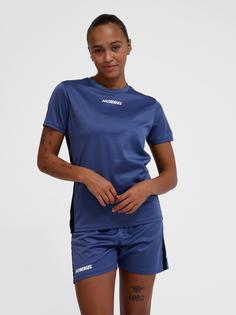 Rückansicht von hummel hmlMULTI PL JERSEY WOMAN Funktionsshirt Damen BLUE INDIGO