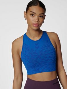 Rückansicht von hummel hmlMT LEO SEAMLESS SPORTS BRA Funktionstop Damen OLYMPIAN BLUE/SODALITE BLUE ME