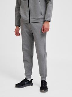 Rückansicht von hummel hmlTECH FLEECE REGULAR PANTS Hose GREY MELANGE