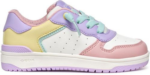 Rückansicht von Geox Sneaker Sneaker Kinder Violet/Gelb