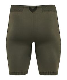 Rückansicht von hummel hmlFIRST Seamless Short Thermounterhose Herren khaki