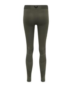 Rückansicht von hummel hmlFIRST Seamless Tight Damen Thermounterhose Damen khaki