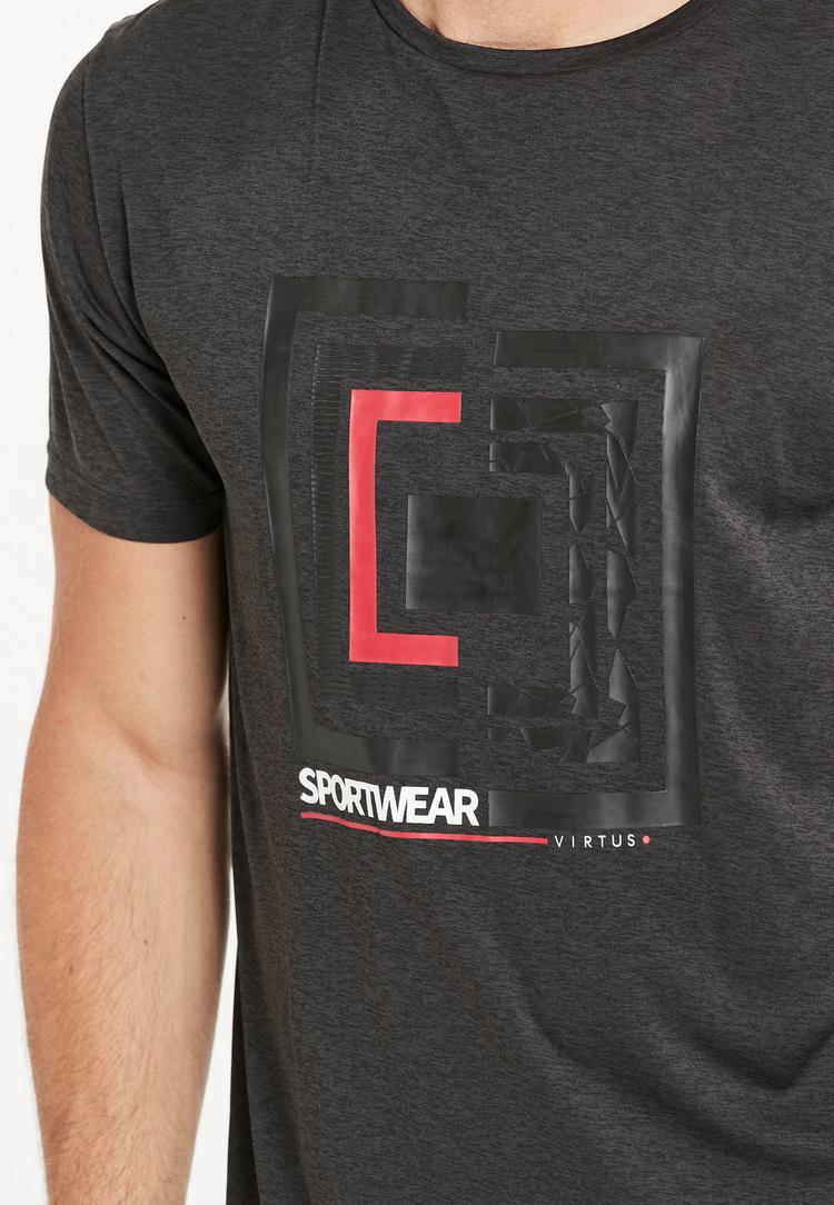 Virtus Virtus Utert Printshirt Herren - 1111 Black Melange - 0 | SportScheck