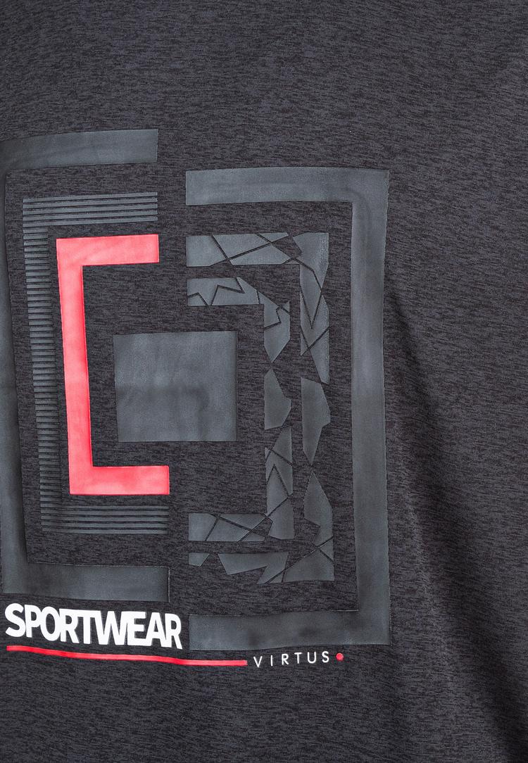 Virtus Virtus Utert Printshirt Herren - 1111 Black Melange - 2 | SportScheck