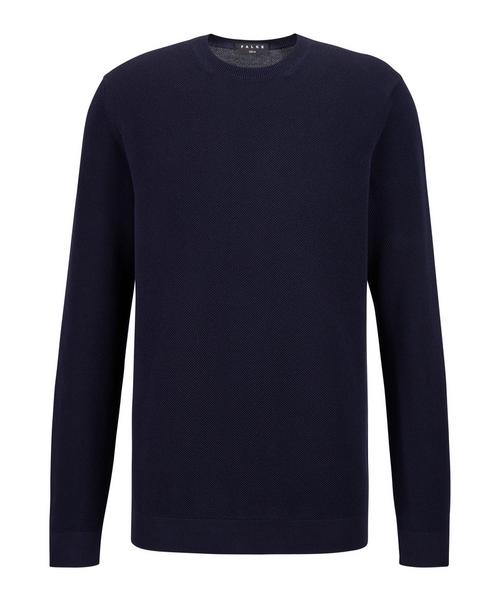 Falke Crew Neck Cotton Piqu&eacute; Strickpullover Herren