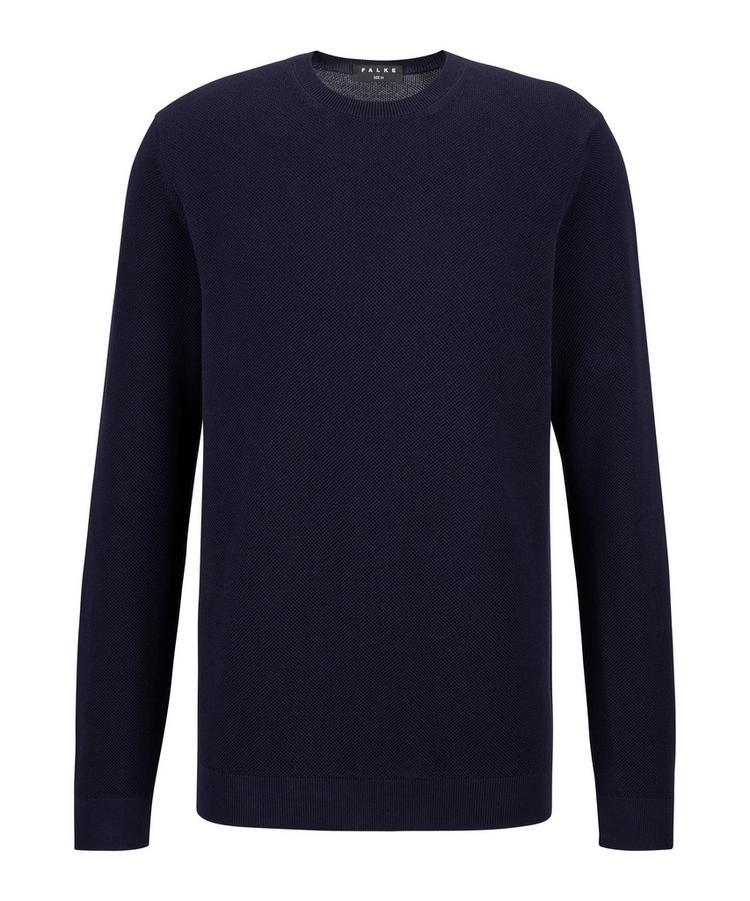 Falke Falke Crew Neck Cotton Piqu&eacute; Strickpullover Herren - night sky (6437) - 0 | SportScheck