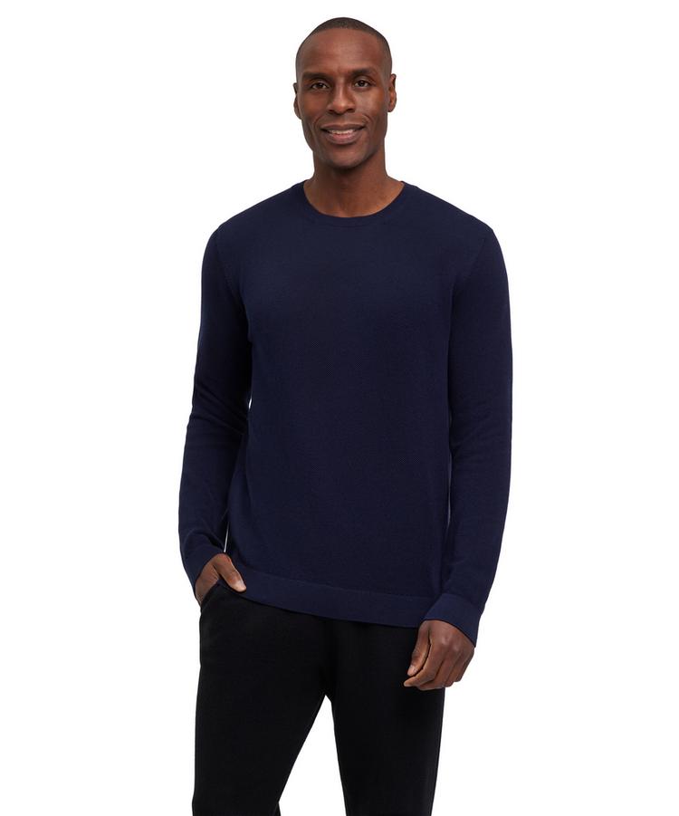 Falke Falke Crew Neck Cotton Piqu&eacute; Strickpullover Herren - night sky (6437) - 0 | SportScheck