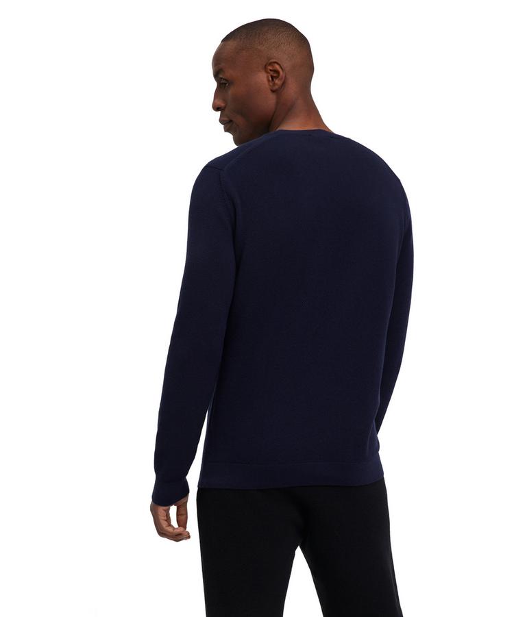 Falke Falke Crew Neck Cotton Piqu&eacute; Strickpullover Herren - night sky (6437) - 0 | SportScheck