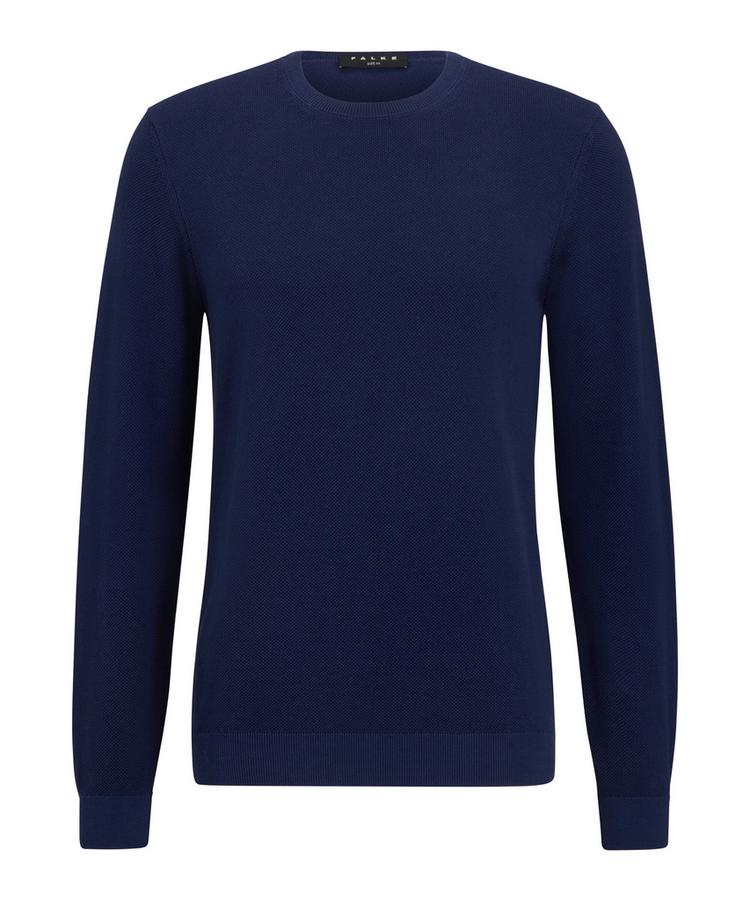 Falke Falke Crew Neck Cotton Piqu&eacute; Strickpullover Herren - night blue (6578) - 0 | SportScheck