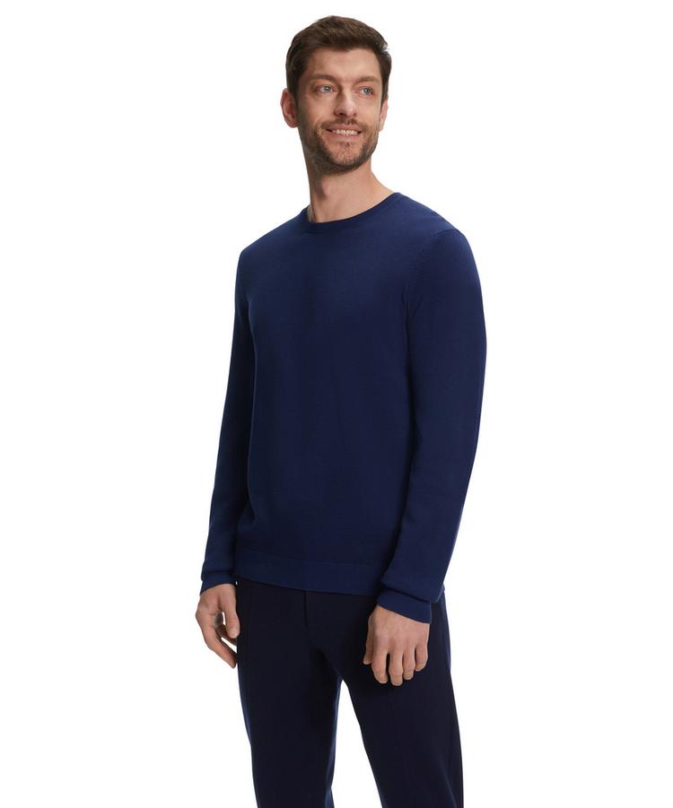 Falke Falke Crew Neck Cotton Piqu&eacute; Strickpullover Herren - night blue (6578) - 0 | SportScheck