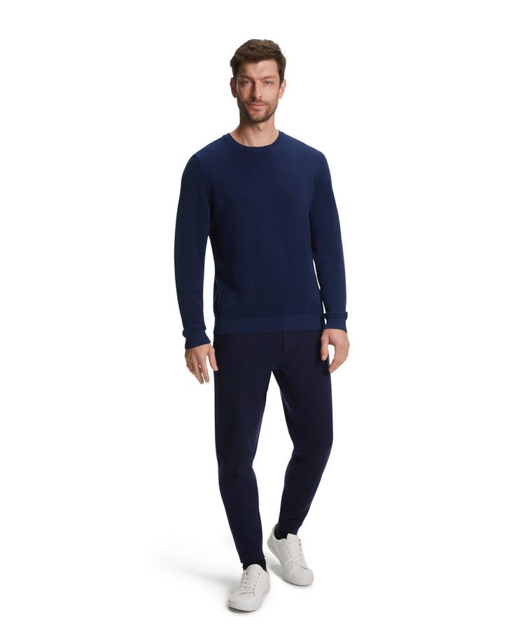 Falke Falke Crew Neck Cotton Piqu&eacute; Strickpullover Herren - night blue (6578) - 1 | SportScheck