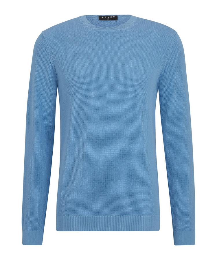 Falke Falke Crew Neck Cotton Piqu&eacute; Strickpullover Herren - azure (6280) - 0 | SportScheck