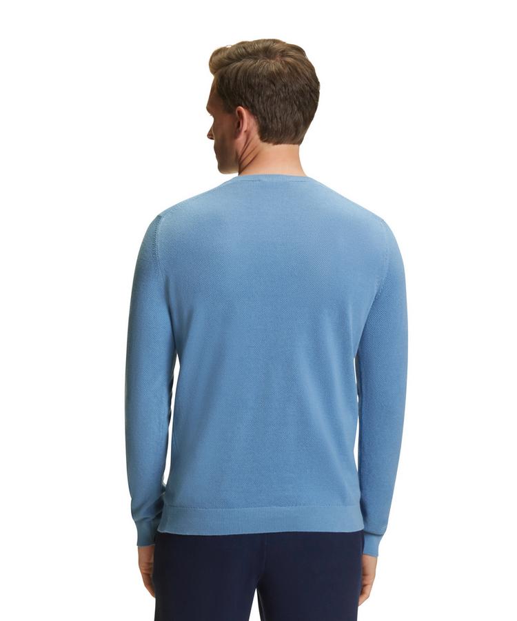 Falke Falke Crew Neck Cotton Piqu&eacute; Strickpullover Herren - azure (6280) - 0 | SportScheck