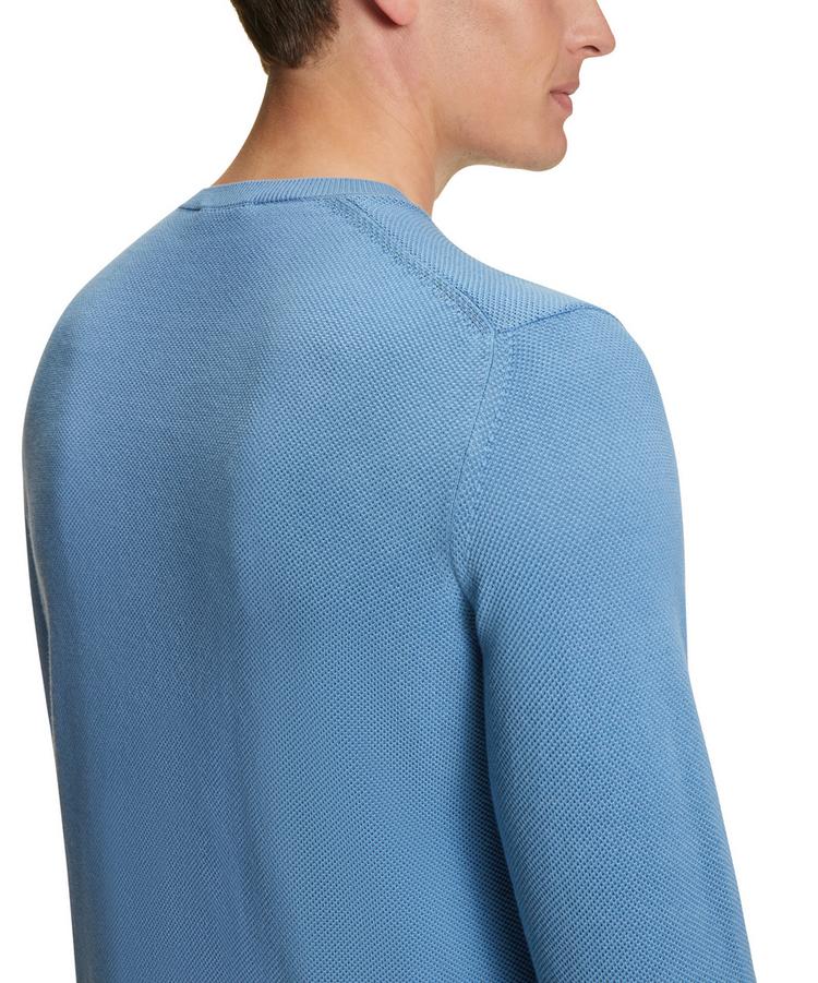 Falke Falke Crew Neck Cotton Piqu&eacute; Strickpullover Herren - azure (6280) - 2 | SportScheck