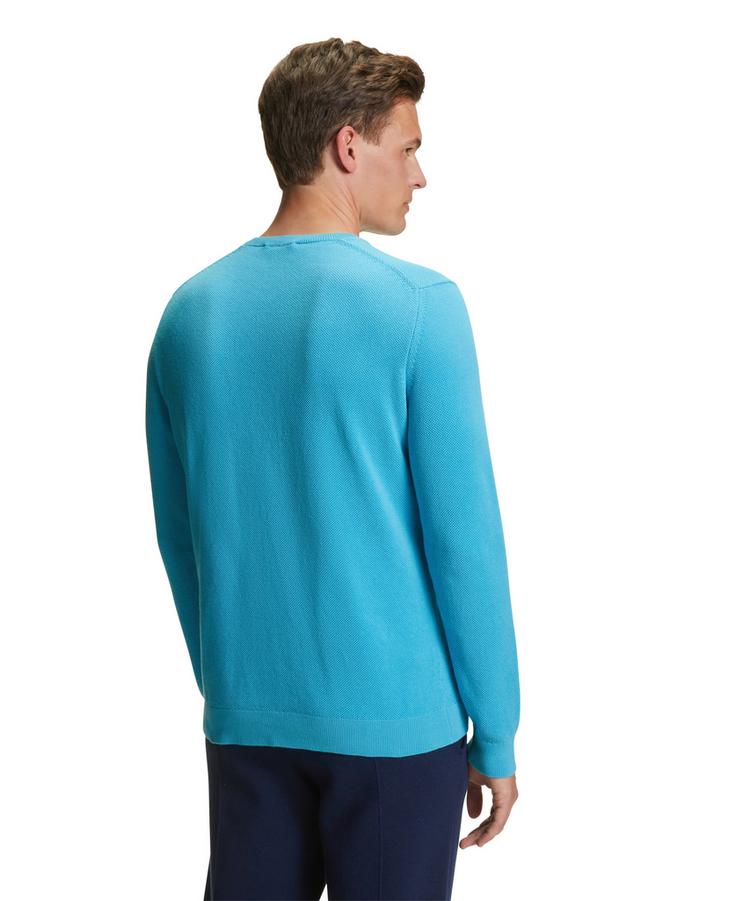 Falke Falke Crew Neck Cotton Piqu&eacute; Strickpullover Herren - azzurro (6894) - 0 | SportScheck