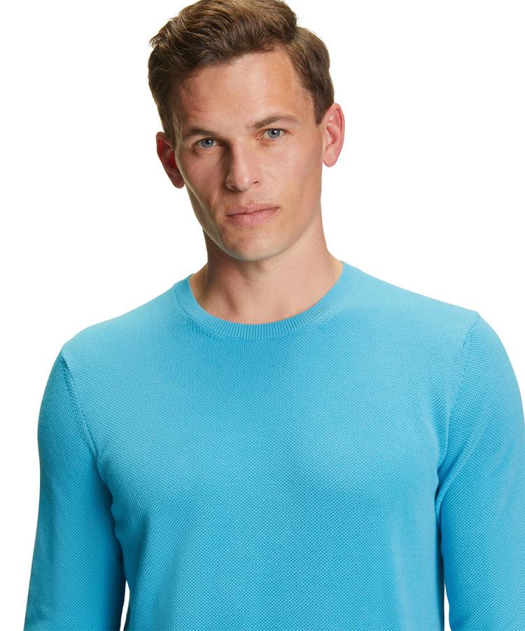 Falke Falke Crew Neck Cotton Piqu&eacute; Strickpullover Herren - azzurro (6894) - 3 | SportScheck